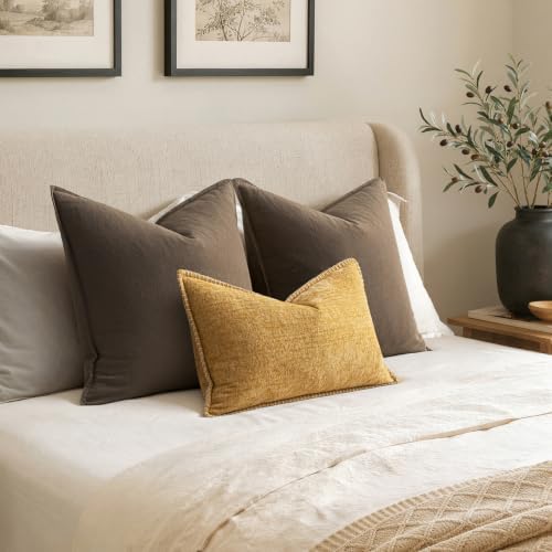 MIULEE Decorative Lumbar Throw Pillow Covers 12x20 Inch Gold 2 Pack - Image 6