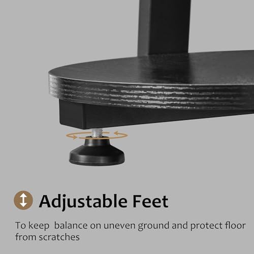 BEWISHOME Round End Table Side Table with Metal Frame, Black KTZ41B - Image 5