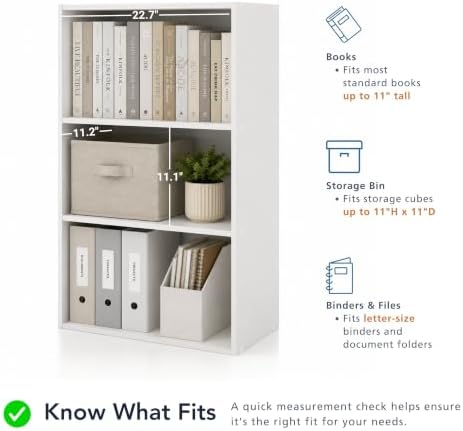 Homes: Inside + Out Apexa 2-Tier Cube Storage Organizer Shelves, Stackable Wood Bookcase Fits Cubby Bins for Organization, Dorm Teen Room Decor & Home Office, Black - Image 6