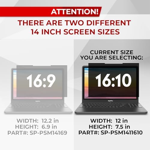 SightPro Magnetic Laptop Privacy Screen 14 Inch 16:10 - Patented Removable Laptop Privacy Filter Shield and Protector (Pack of 2) - Image 3