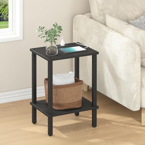 TUTOTAK End Table with Charging Station, Side Table Set of 2, Nightstand - Image 2