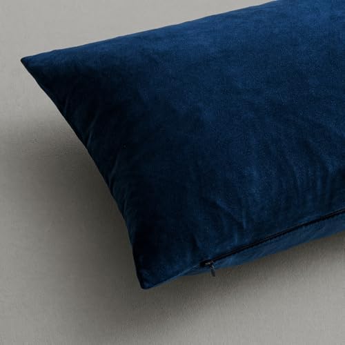 MIULEE Velvet Throw Pillow Covers 20x20 Inch Pack of 2 Dark Blue - Image 6