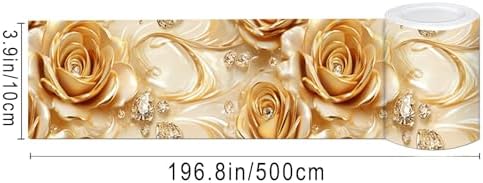 IVN Wallpaper Border Peel and Stick Wall Golden Rose Jewel 4x196 Inch - Image 3