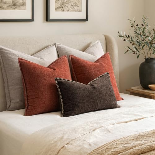 MIULEE Decorative Lumbar Throw Pillow Covers 12x20 Inch Dark Brown 2 Pack - Image 6