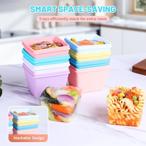 Gemice 1-Cup Silicone Freezer Molds with Lids & Base for Soup, 8-Pack - Image 4