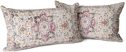 Snycler Boho Throw Pillow Covers 12x20 inch Set of 2 Burnt Yellow Terracotta Rust Colored Throw Pillows Double Sided Boho Home Soft Decor for Bedroom Living Room Couch & Sofa (No Inserts) by Snycler
