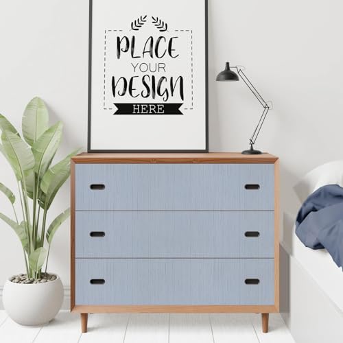 Blue Grasscloth Peel and Stick Wallpaper Texture Self-Adhesive Contact Paper 15.7" X 120" Faux Grasscloth Removable Wallpaper for Cabinets Counter Top Liners - Image 3