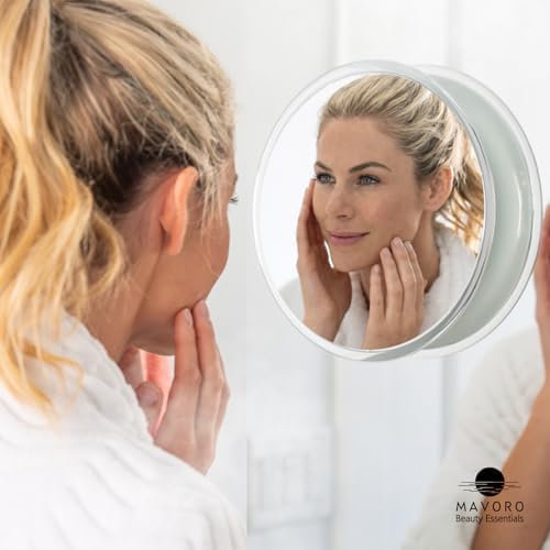 Mavoro 9" Acrylic Shower Mirror | 3 Suction Cups | Non-Magnified | Clear - Image 2