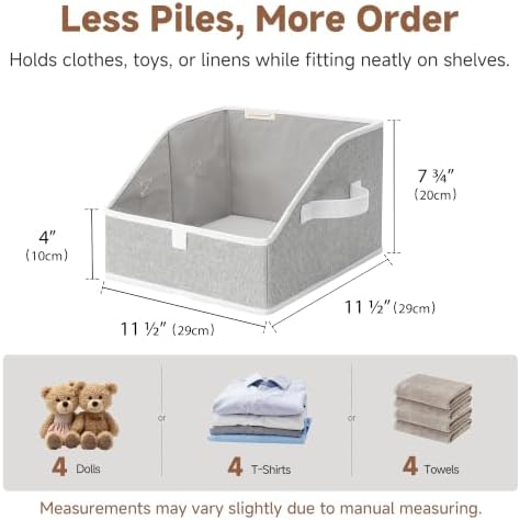 StorageWorks Closet Storage Bins Trapezoid, 3-Pack, Small, Gray - Image 6