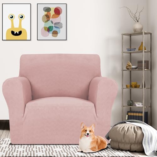 MAXIJIN Chair Covers for Living Room 1 Piece Stretch Sofa Chair Slipcovers with Arms (31"-46") Furniture Protector for Dog Pet Couch Armchair Cover (Chair, Diamond Pattern Dusty Pink) - Image 2