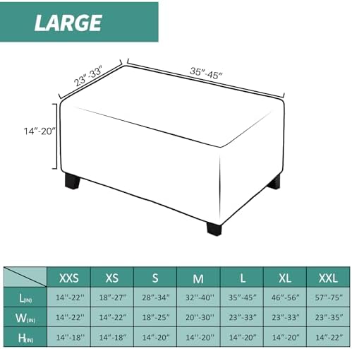 MAXIJIN Velvet Ottoman Cover Rectangular Stretch Square Ottoman Covers Slipcover Rectangle Washable Foot Stool Cover Thick Storage Protector with Elastic Bottom (Ottoman Large, Light Grey) - Image 3
