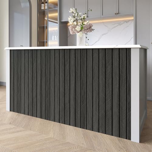Black Wood Panels for Wall Self Adhesive Wood Slat Wall Panel 11.8"x196" Soundproof Wooden Grain Contact Paper Herringbone Slat Shiplap Wallpaperf for Bedroom Dinner Backsplash Ceiling - Image 6