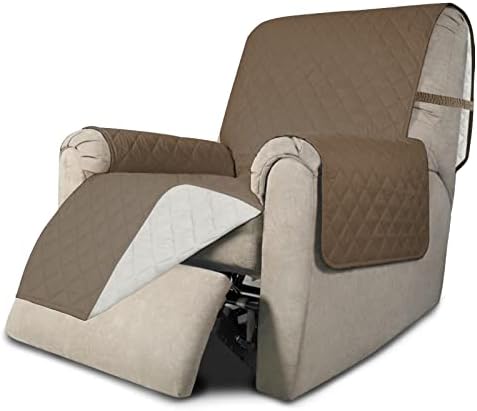 Easy-Going Recliner Chair Slipcover Reversible Sofa Cover Water Resistant Couch Cover Furniture Protector with Elastic Straps for Pets Dog (Recliner 22 inch, Camel/Ivory) by Easy-Going