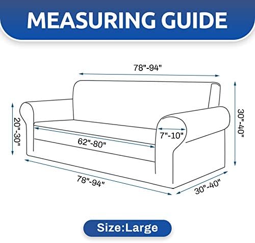 KEKUOU Stretch Couch Covers for Sofa, 3 Cushion Couch Slipcover,Tan - Image 3