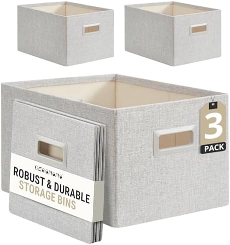 DECOMOMO Storage Bins for Shelves, 3x Tougher Storage Baskets by DECOMOMO