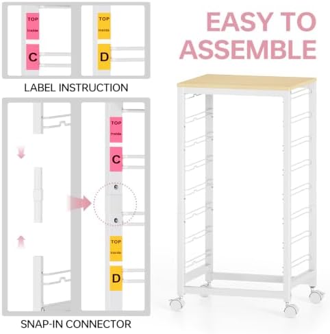 SYKIARIOL Rolling Storage Cart with Drawers, 8 Drawers Cart, Ice Cream - Image 4