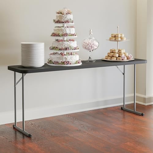 Flash Furniture 6 ft Plastic Folding Training Table, Black - Image 2