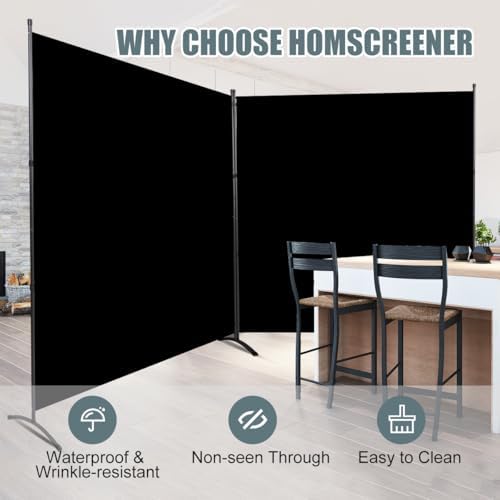 Large 2 Panel Room Divider, 142''W x 72''H Wide Divider for Room Separation - Image 4