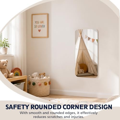 Marsui 1 Pcs 12 x 24 Inch Acrylic Safety Mirror Outdoor Shatterproof - Image 3
