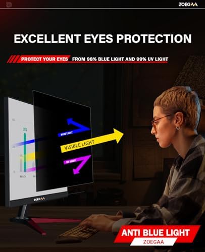 ZOEGAA 19 Inch 5:4 Computer Privacy Screen for Monitor, 19 inch Removable Anti Blue Light Glare Eye Protection Shield, Black Blackout Anti Spy Desktop Security Private Filter - Image 5