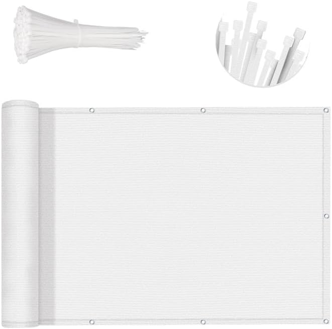 SUNNY GUARD 2.5' x 10' Balcony Privacy Screen, HDPE Patio Railing Cover Fence by SUNNYGUARD