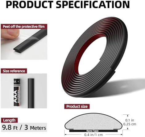 9.8Ft Peel and Stick Wall Molding Trim Matte Black - Image 4