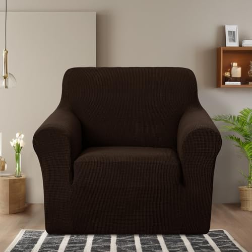 U-NICE HOME Stretch Recliner Chair Cover Armchair Slipcover, Chocolate - Image 2