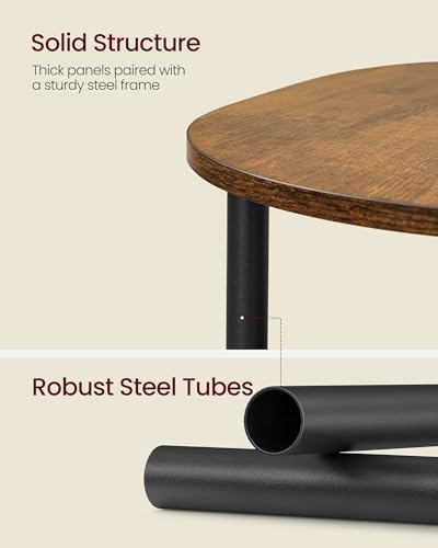 VASAGLE Side Table, Small End Table, Tall Nightstand, Steel Frame - Image 5