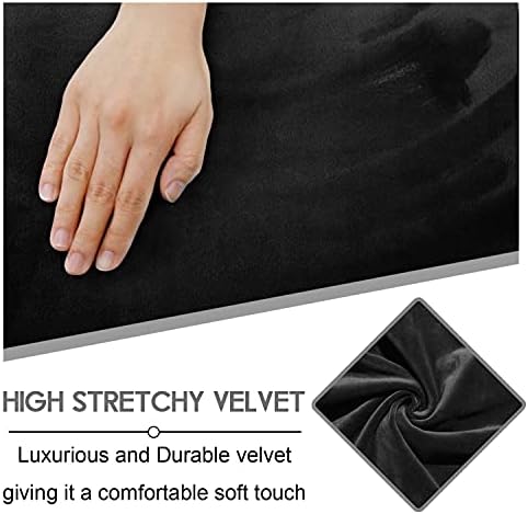 ULTICOR Velvet 8-Pieces Recliner Sofa Covers Stretch Reclining Couch Covers for 3 Cushion Reclining Sofa Slipcovers Furniture Covers Thick Soft Washable (3 Seater Recliner Cover, Black) - Image 3