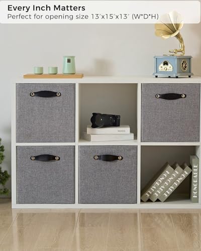 Cube Storage Bins | 13"x15"x13", Dim Gray, 4 Pack - Image 3