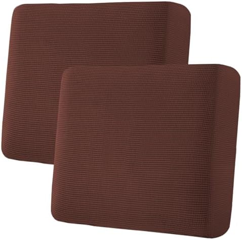 H.VERSAILTEX Super Stretch Individual Seat Cushion Covers Sofa Covers Couch Covers Slipcover Sets Thick Jacquard Textured Twill Fabric (2 Piece Large Sofa Cushion Covers, Burnt Brick) by HVERSAILTEX