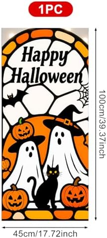 HOMETITUTE Halloween Ghosts Cat Privacy Window Cling 17.7x39.3 PVC - Image 3