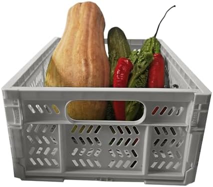 20L Folding Crate, 4Pack Plastic Storage Baskets Organizer for Home and Office,Collapsible Storage Crates for Home Office and Outdoor Organizer.(Grey) - Image 6