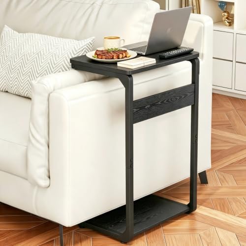 Wooden Pedestal Dinner TV Tray Table for Eating Couch End Tables ET-YB-BKW1 - Image 4