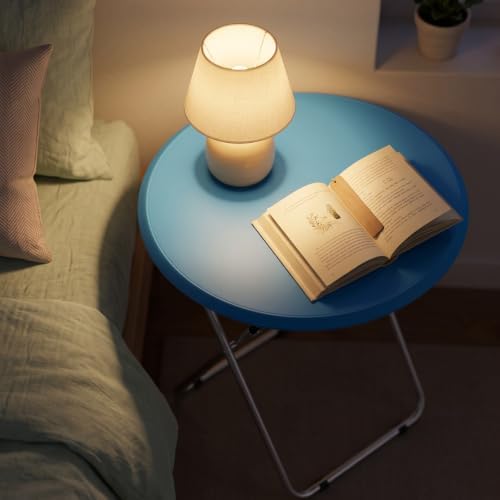 Folding TV Tray Table, Round TV Dinner Trays on Couch, Blue - Image 6