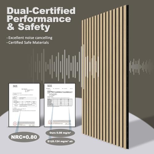 Acoustic Wall Panels, 4 Pack Wood Slat Wall Panel, Soundproof Wall Panels, 3D Textured Wall Decor for Ceiling and Wall, 23.6" x 47.2", in Oak Finish - Image 3