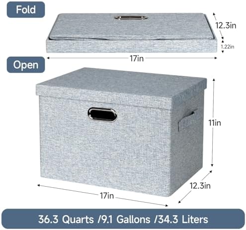 Storage Bins with Lids Fabric Closet Organizers Cubes Office Organization - Image 2