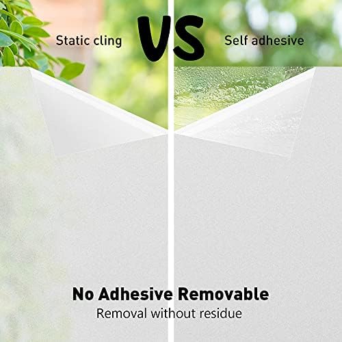 LEMON CLOUD Window Privacy Film Frosted,Non Adhesive Opaque Bathroom Door Window Film,Static Cling Stickers Privacy Day and Night,Vinyl Glass Coverings for Home Office(11.8 x 78.7 Inch, Pure White) - Image 6