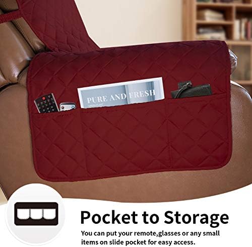 Easy-Going Reversible Couch Cover, Oversized Recliner, Christmas Red/Ivory - Image 3