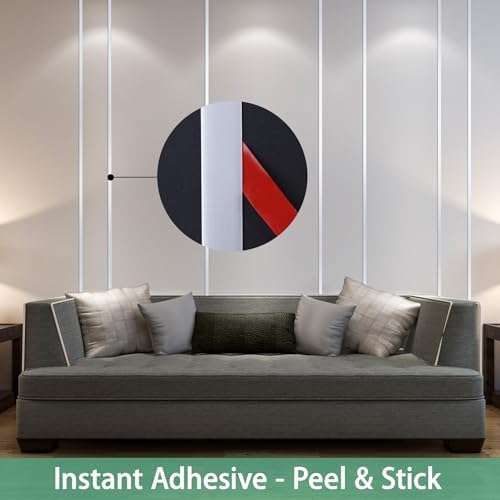 Gaahing 196.8" x 0.5" Matte White Molding & Wall Trim, Flexible Peel and Stick Decorative Strip for Tile, Mirror, Ceiling, Floor, Panel, Cabinet - Image 4