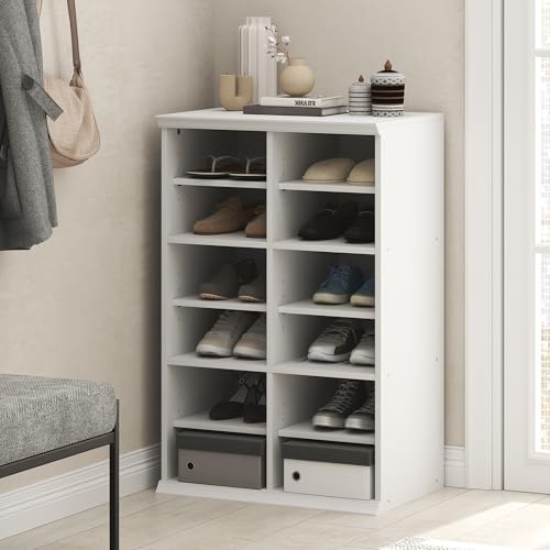Furinno FANO Closet Organizers and Storage, 12-Cube Closet Organizer with Adjustable Shelves, Stackable Open Shelf Closet Shelves, 15.9 x 23.6 x 36.2 for Wardrobe, Bedroom, Living Room, White - Image 4