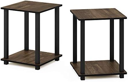 Furinno Simplistic Set of 2 Toolless Living Room Table Set, Columbia Walnut - Image 6