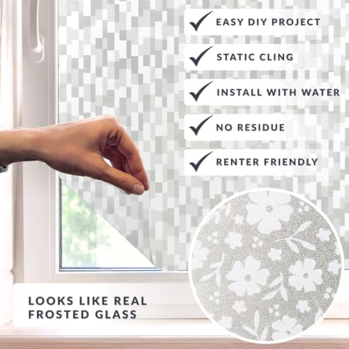 Metropolis Window Privacy Film by Artscape - Decorative Frosted Glass Design, Static Cling, Day and Night Privacy, Reduces Glare, Easy to Apply and Removable, Made in USA - 36 x 72 Inch - Image 2