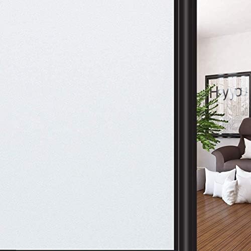HIDBEA White Frosted Glass Window Privacy Film,Static Cling 35.4in x 6.5ft by HIDBEAWindowFilm