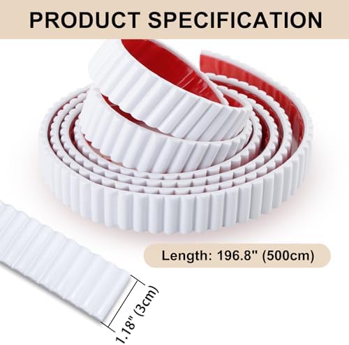 Hungbak 1.18" x 196.8" Peel and Stick Finished White Reeded Molding Trim - Self-Adhesive Decorative Strip for Picture Frame, Mirror, Shelf, Wall, Door, Cabinet - Image 2