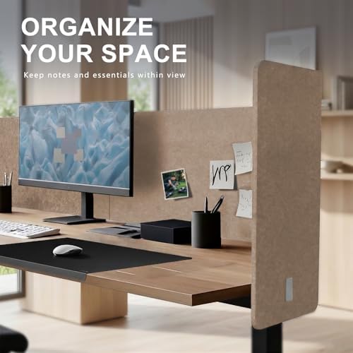 Desk Privacy Panel,2PCS L-Shaped Clamp-On Office Desk Divider,47.2" x 17.7" - Image 4