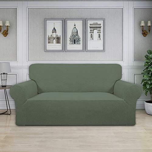 Easy-Going Stretch Oversized Loveseat Couch Covers Washable Greyish Green - Image 2