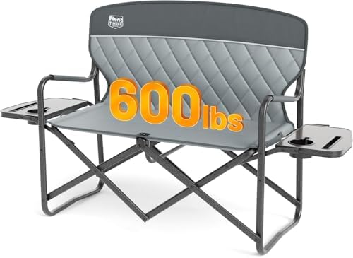 TIMBER RIDGE 600lbs Double Camping Chair Portable Loveseat Director Chairs by TIMBERRIDGE