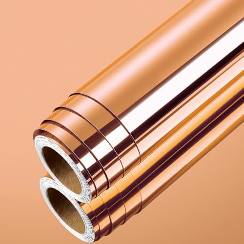 LaCheery 15.8"x80" Gold Mirror Stickers Self Adhesive Flexible Mirror Sheets Non Glass Mirrors Sticker Film Gold Wallpaper Peel and Stick Mirrors Reflective Paper for Crafts Wall Decor Vinyl Wrap Roll by LaCheery
