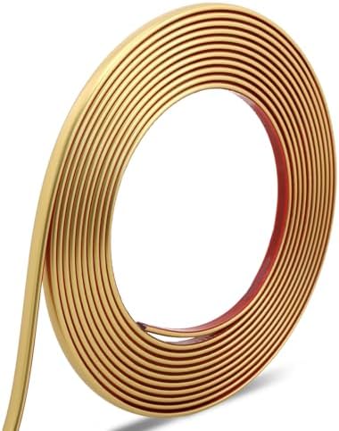 Lunghaa Peel and Stick Matte Gold Finish Molding Trim, 196.8" x 0.31" Flexible Decoration Strip for Wall, Tile Edge, Mirror, Cabinet, Furniture and DIY Home Decor - Image 7
